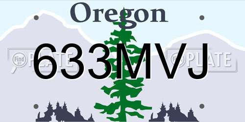 633MVJ Oregon License Plate