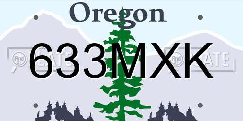 633MXK Oregon License Plate