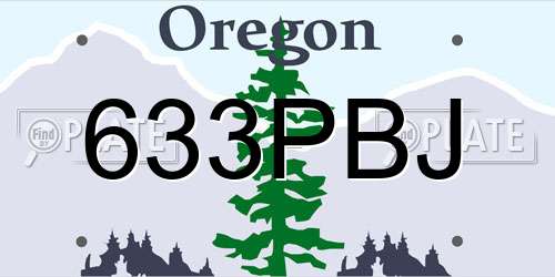 633PBJ Oregon License Plate