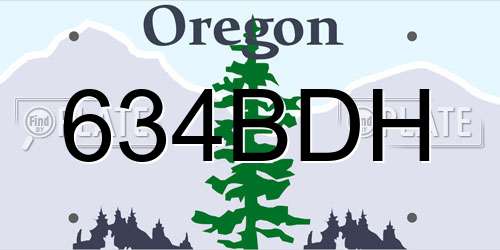 634BDH Oregon License Plate