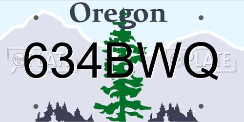 634BWQ Oregon License Plate