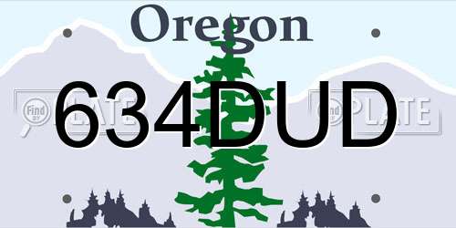 634DUD Oregon License Plate