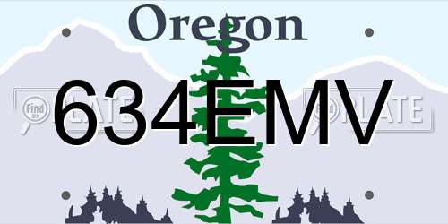 634EMV Oregon License Plate