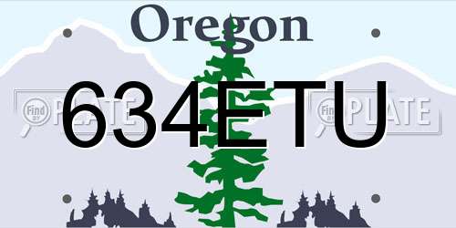 634ETU Oregon License Plate