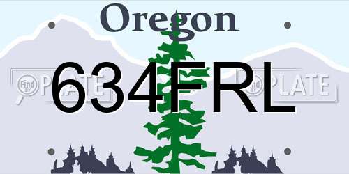 634FRL Oregon License Plate