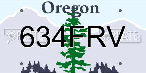 634FRV Oregon License Plate