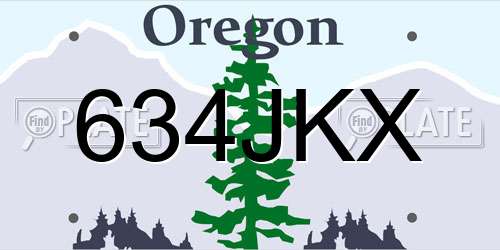 634JKX Oregon License Plate