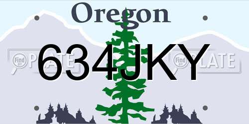 634JKY Oregon License Plate