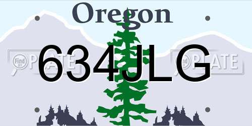 634JLG Oregon License Plate