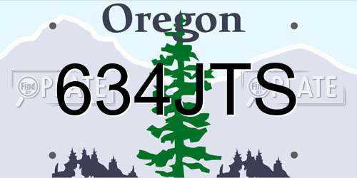 634JTS Oregon License Plate