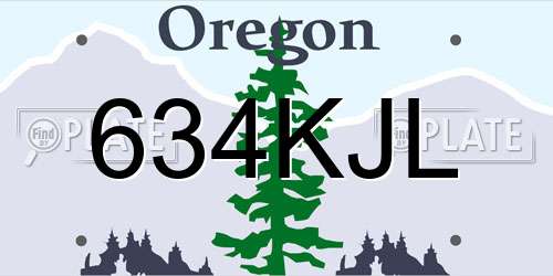 634KJL Oregon License Plate