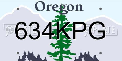 634KPG Oregon License Plate