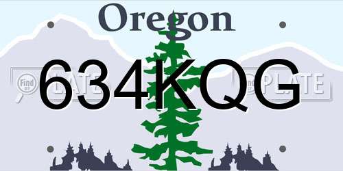 634KQG Oregon License Plate