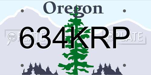 634KRP Oregon License Plate