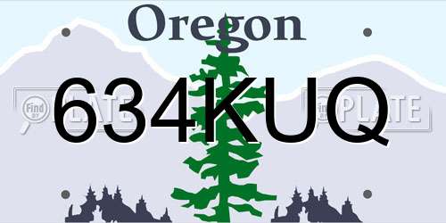 634KUQ Oregon License Plate