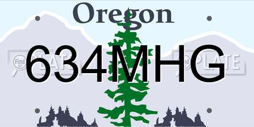 634MHG Oregon License Plate