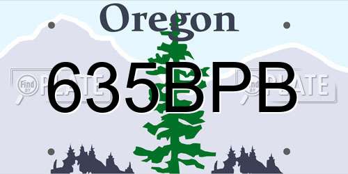 635BPB Oregon License Plate
