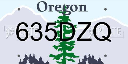 635DZQ Oregon License Plate
