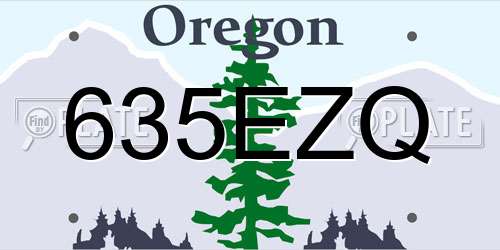 635EZQ Oregon License Plate