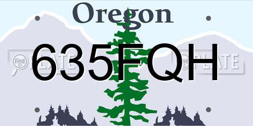 635FQH Oregon License Plate