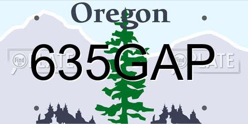 635GAP Oregon License Plate