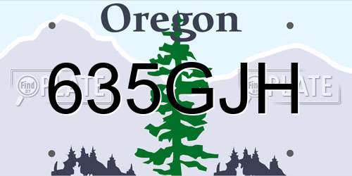 635GJH Oregon License Plate