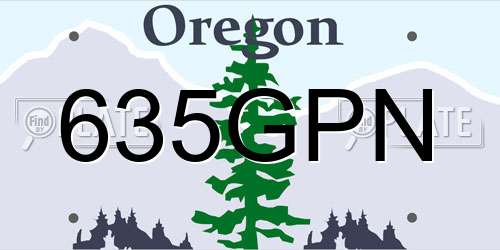 635GPN Oregon License Plate