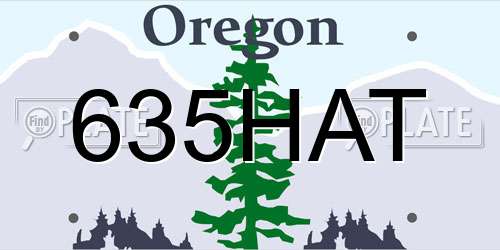 635HAT Oregon License Plate