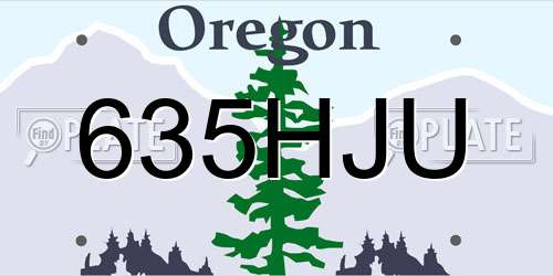 635HJU Oregon License Plate