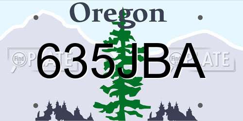 635JBA Oregon License Plate