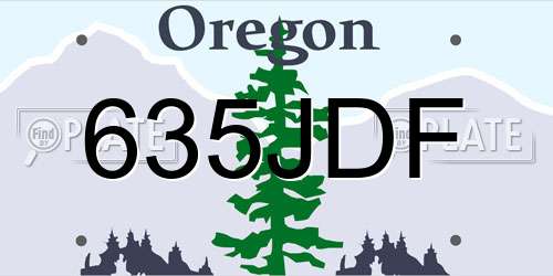 635JDF Oregon License Plate