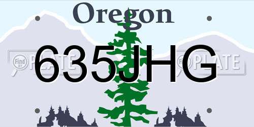 635JHG Oregon License Plate