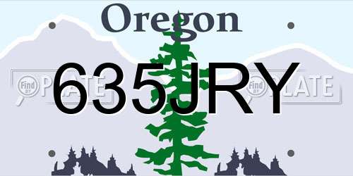 635JRY Oregon License Plate