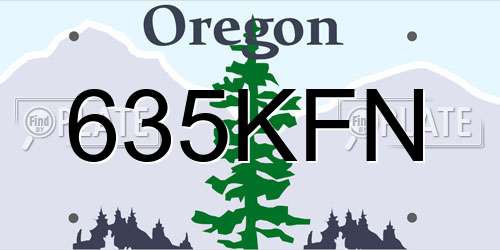 635KFN Oregon License Plate