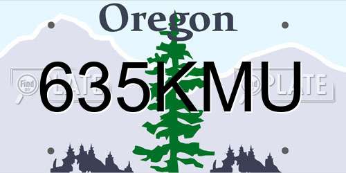 635KMU Oregon License Plate