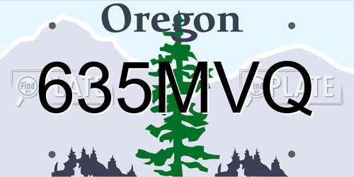 635MVQ Oregon License Plate