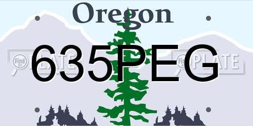 635PEG Oregon License Plate
