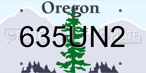 635UN2 Oregon License Plate