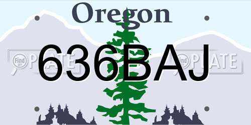 636BAJ Oregon License Plate