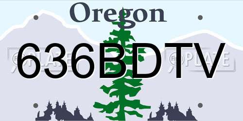 636BDTV Oregon License Plate
