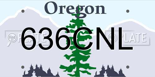 636CNL Oregon License Plate