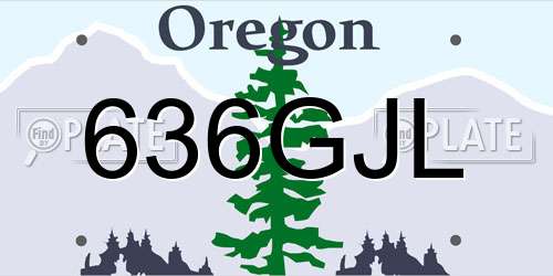 636GJL Oregon License Plate