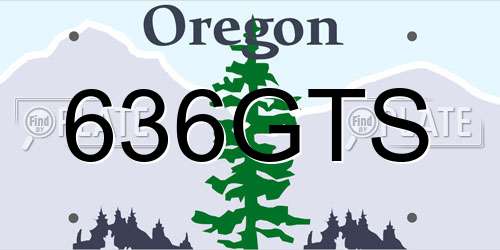 636GTS Oregon License Plate
