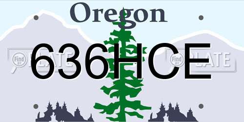 636HCE Oregon License Plate