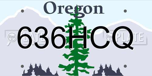636HCQ Oregon License Plate