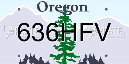 636HFV Oregon License Plate