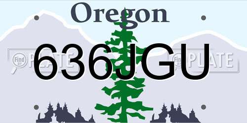 636JGU Oregon License Plate