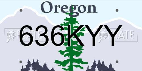 636KYY Oregon License Plate