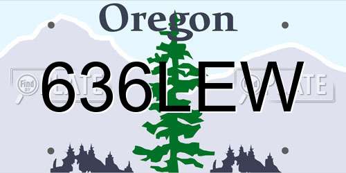 636LEW Oregon License Plate