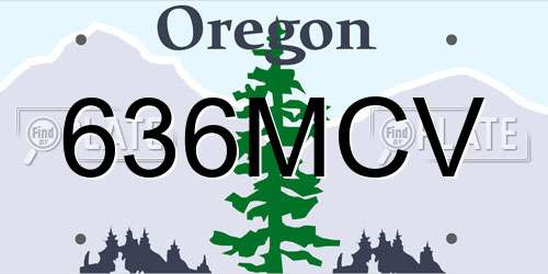 636MCV Oregon License Plate